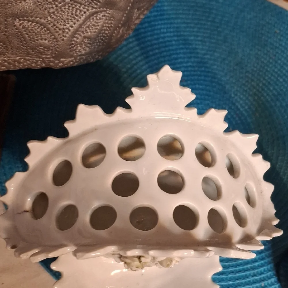 White Ceramic Floral Dish Set